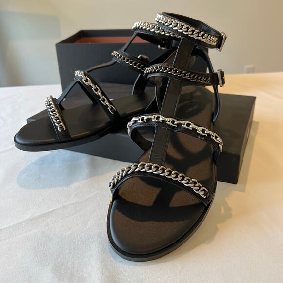 Coach Haddie Chains Gladiator Sandals Black Women's 9.5 - Picture 1 of 3